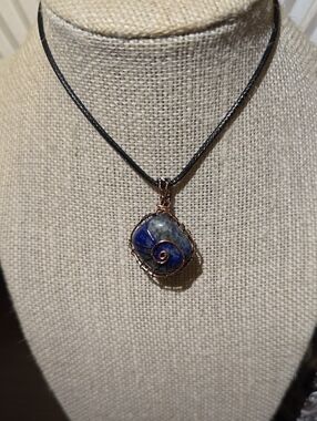 Handcrafted Lapiz Lazuli Stone Wire-Wrapped Pendant (Reiki Infused)